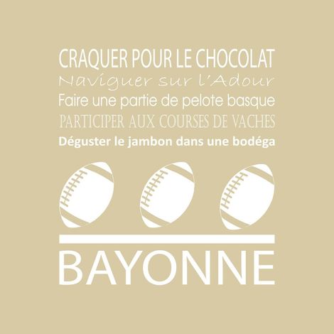 Tableau sur toile Bayonne beige 30x30 cm - Impression sur Toile Murale Décorative - Image imprimée en HD sur Toile - Toile sur Châssis en Bois FSC - Fabriqué en France