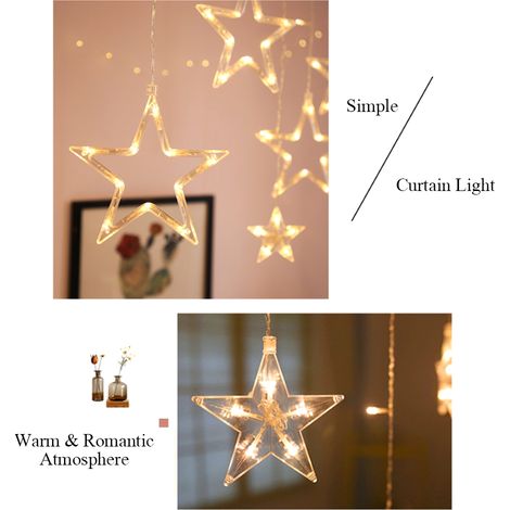 Guirlande lumineuse LED décorative pour la maison, la chambre, les rideaux de fenêtre, les fêtes de Noël, les mariages et autres festivals. (1/2)