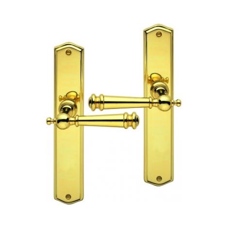 Ouvre&Déco – 2 poignées de porte ATTILA sans trou,laiton poli entraxe 195 mm