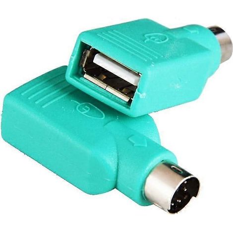 Adaptateur PS2 vers USB femelle vers PS/2 mâle pour clavier et souris (2 pièces par paquet) (Remarque : ne convient pas à toutes les cartes mères) (1/5)
