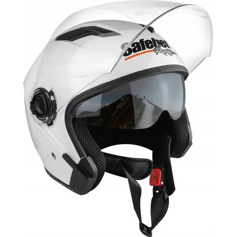 Offener Motorradhelm, Rollerhelm, Quadhelm, ATV-Helm, Go-Kart-Helm, Rollschuhhelm, weißes Visier, Größe M