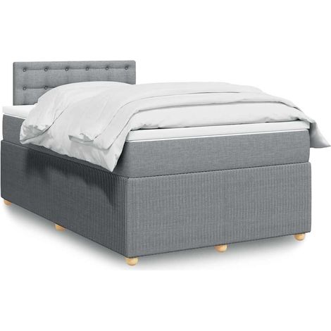 Boxspringbett mit Matratze Hellgrau 120x190 cm Stoff (1/5)