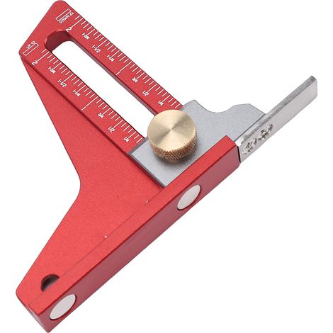 Jauge de hauteur pour scie circulaire, règle de mesure en pouces, outil de mesure de hauteur pour le travail du bois à domicile avec aimant, 0-2 pouces (1/5)