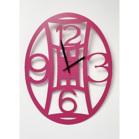 Orologio da Parete in metallo numeri ovale Magenta 48 x 38 cm (1/2)