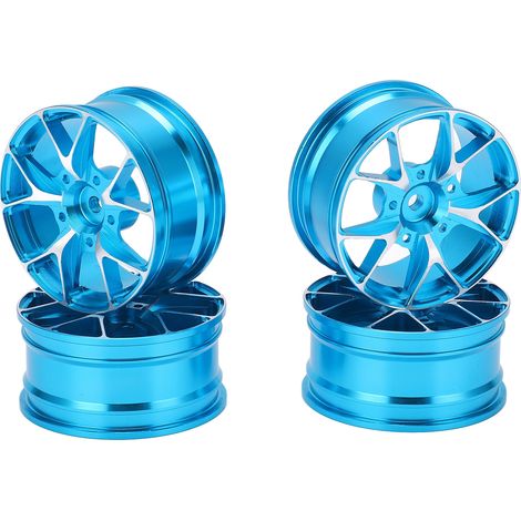 4 Pièces Moyeu RC en Alliage d'Aluminium Résistant à l'Usure pour Voiture Télécommandée 1/10 - Accessoires Auto Bleus (1/5)