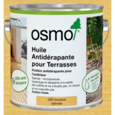 Huile Antidérapante Incolore satinée pour terrasse 0.75L 430