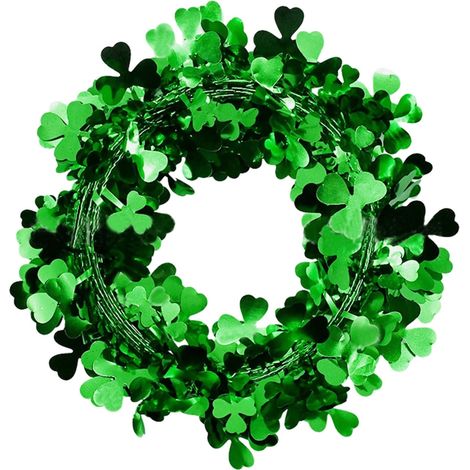 Guirlande - Couronne De Trèfle À Quatre Feuilles - Décoration Murale Pour Fête De La Saint-Patrick - 7 M - 20 X 20 Cm (1/5)