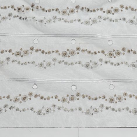 Modulable à petites fleurs brodées Taupe 70x180 cm