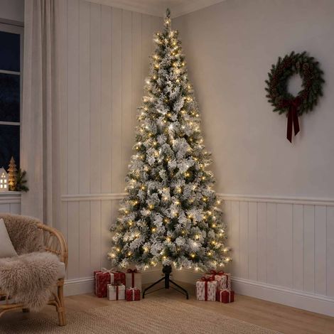 Künstlicher klappbarer Weihnachtsbaum 240 cm 300 LEDs vidaXL