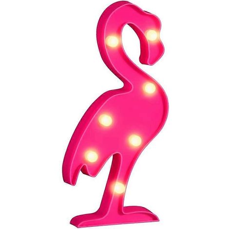 Lampe de nuit LED flamants roses, veilleuse romantique à piles, guirlande lumineuse flamants roses. (1/5)