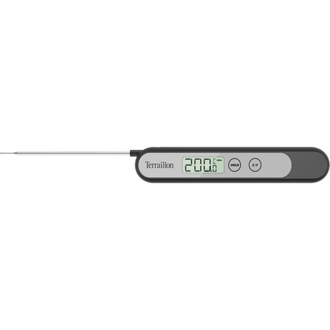 TERRAILLON Thermo, termometro da cucina Dynamo, accensione dinamo, sensore di misurazione retrattile, intervallo di temperatura -50°/+200°, conversione C°/F° (1/4)