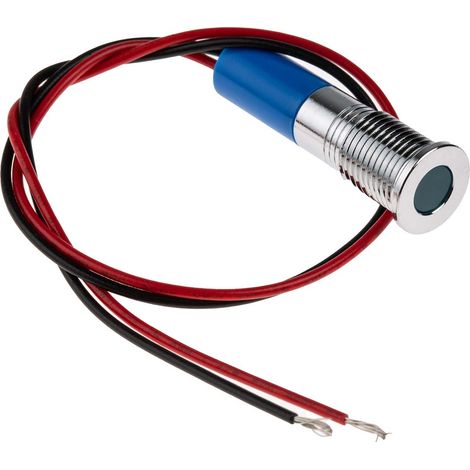 Voyant LED lumineux Bleu RS PRO, dia. 8mm, 24V c.c., IP67 ( Prix pour 1 ) (1/3)