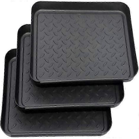 Ensemble de rangement pour chaussures en plastique comprenant un tapis anti-gouttes 35 x 27 x 3 cm SP (1/5)