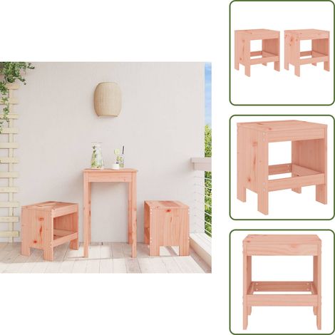 The Living Store Gartenhocker 2 Stk. 40x36x45 cm Massivholz Douglasie - Gartenhocker - Holz Gartenmöbel - Gartenstuhl - Terrassentisch - Lounge Möbel (1/5)