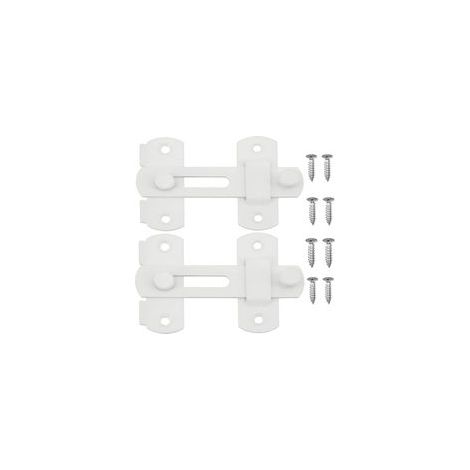 Sicherheitsriegel aus Edelstahl für Türen, 2er-Set Scheunentorriegel (Edelstahl-Torschloss (mattweiß)) - Crezuo