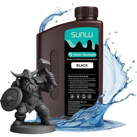 Sunlu Lavabile in acqua, nero, 1 kg