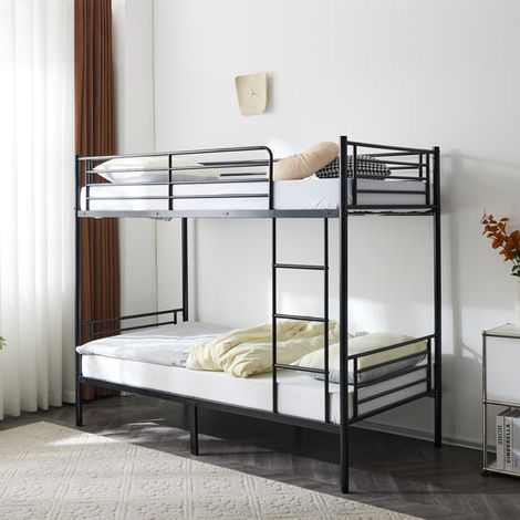 Stylish Twin Over Twin Bunk Bed for Kids and Teens - Sturdy Metal Frame with Guardrails, Storage Space, Easy Assembly (1/5)