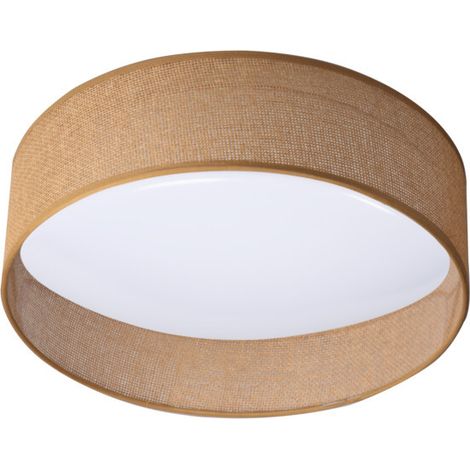 Plafoniera LED RIFA - 17,5 W - Bianco caldo 3000 K - Paralume in tessuto marrone - Ø400 mm (1/5)