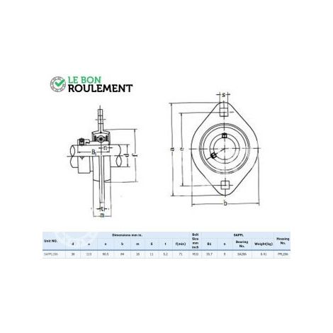 Palier tole SAPFL206-INOX