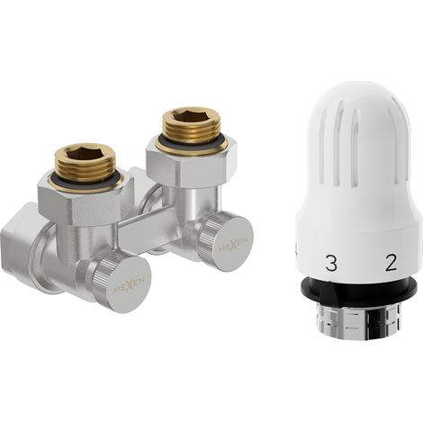 Mexen G04 thermostatische Zweirohr-DN50-Set, winkel 1/2"x16 mm, Nickel - W911-016-948-01 (1/2)