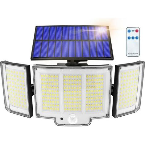 Stück Solar-Außenleuchte, 1500 lm, IP65, Sensor, 270°, 3 Modi, leistungsstarke Solar-Außenbeleuchtung (1/5)