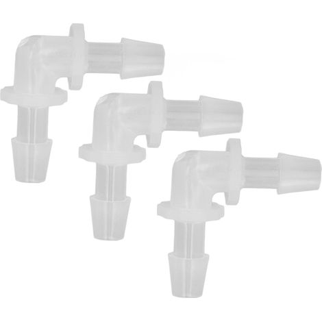 90°-Winkelverbinder mit Widerhaken, 5,6 mm, Kunststoff, 12 Stück, gleicher Anschlussadapter für Schläuche, Widerhakenverbinder für Bewässerungsanlagen (1/5)