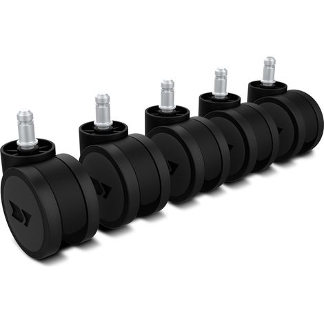 Roues de Rechange pour chaises de Bureau, 5 pièces, matériau en Nylon, 60 mm de diamètre, pivotantes silencieuses, Remplacement Universel, Couleur Noire (1/5)