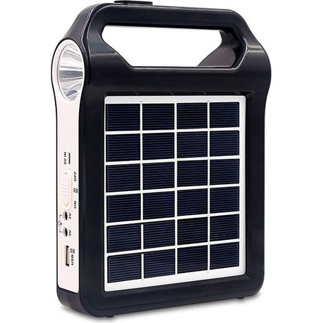 royaluxe - Chargeur rechargeable d'Usb de puissance de panneau solaire de la torche solaire 6v avec l'éclairage de lampe (1/5)