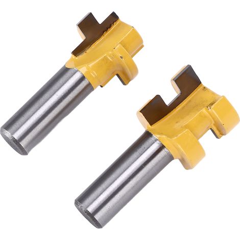 Ensemble de 2 fraises à rainurer en T et à tenon pour le travail du bois, queue de 1/2 pouce (1/5)
