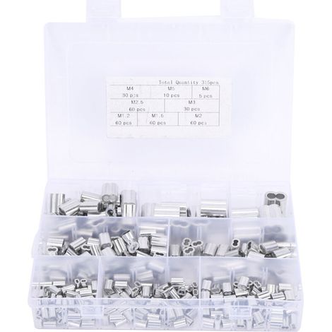315 manchons de sertissage en aluminium M1.2 M1.5 M2 M2.5 M3 M4 M5 M6 - Quincaillerie (1/5)