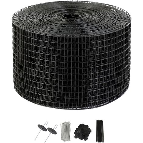 Mophorn Griglia di Protezione per Pannello Solare in Rotolo 20,3 cm x 30,5 m, Kit Anti-Uccelli 100 Fascette in Acciaio Inox Rivestimento in PVC Antiruggine Rete Metallica 12,7 mm per Protezione (1/5)