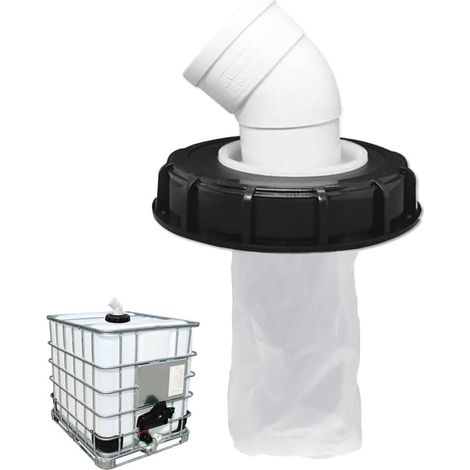Filtre de couvercle IBC 45° Filtre de réservoir en nylon 163 mm avec couvercle IBC Accessoires de réservoir Filtre à eau pour réservoir d'eau de pluie, tonneau IBC, DN150 (1/5)