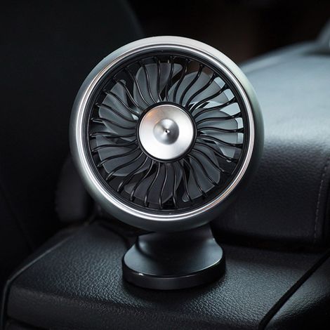 Ventilateur de voiture multifonctionnel, silencieux et portable, avec port USB, 3 vitesses de ventilation et éclairage RGB, idéal pour voitures, camions, SUV et camping-cars. (1/5)