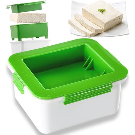 Tofupresse, selbstgemachte Tofupresse mit Abtropfbehälter, Original Tofupresse, einfach und effektiv, selbstgemachte Wasserpresse mit Abtropfbehälter für frischeren, schmackhafteren Tofu, praktisch (G