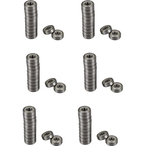 72 roulements à billes à gorge profonde à une rangée 608Z 22 mm x 8 mm x 7 mm argentés (1/5)