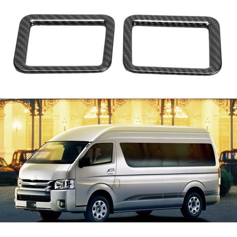 2 Lüftungsdüsen für das vordere Armaturenbrett, Carbon-Optik, kompatibel mit Toyota HiAce (2019), Paar obere Seitenrahmen (1/5)