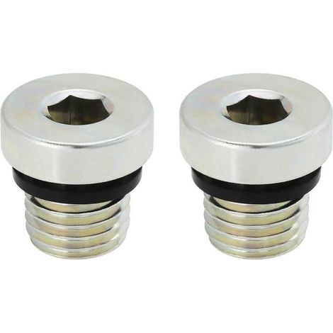 2Pcs M12x1.5mm Bouchon D'étanchéité en Acier Au Carbone avec Joint en Caoutchouc Bouchon de Tuyau D'eau Hexagonal Intérieur Utilisé (1/4)