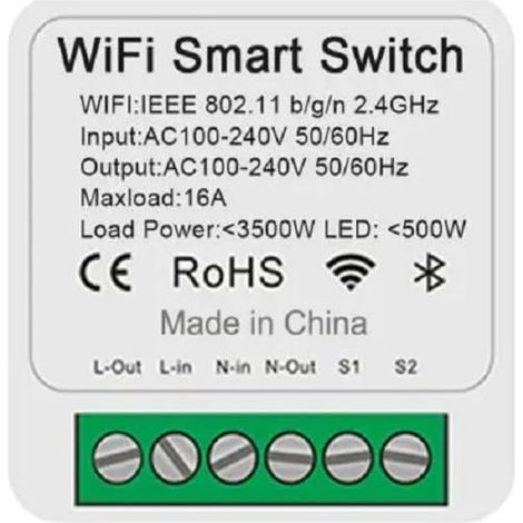 Module de relais de commutation WiFi Télécommande Commande vocale Interrupteur compatible avec Google Home (1/5)