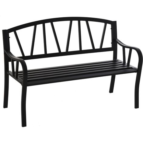 Gartenmöbel easycomfort Außenbank Metall wasserdicht 2 Plätze