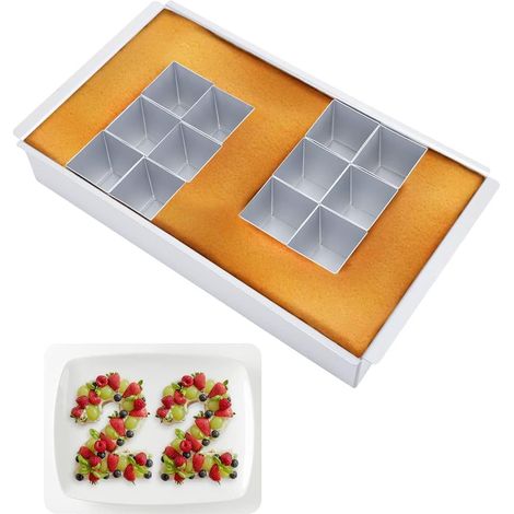 Adjustable Aluminum Baking Molds - Number Letter Mold - Non-Stick DIY Cake Mold - Large Baking Molds - Wedding, Birthday, Baptism Kit (1/5)