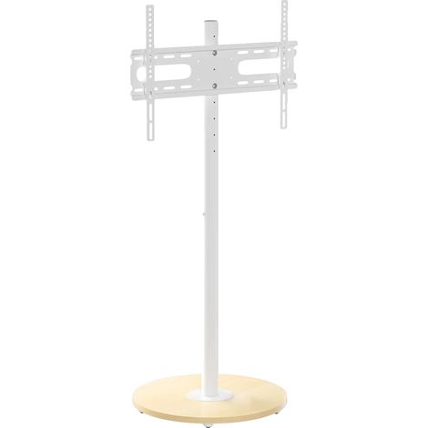 Supporto TV mobile, altezza regolabile, design resistente, BIANCO (1/2)