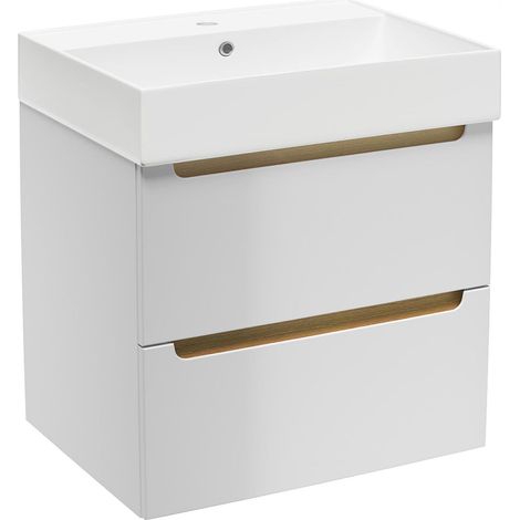 Naturel Mobile bagno Natural Stilla 60x60x45 cm bianco con lavabo (STILLAD06056U2)