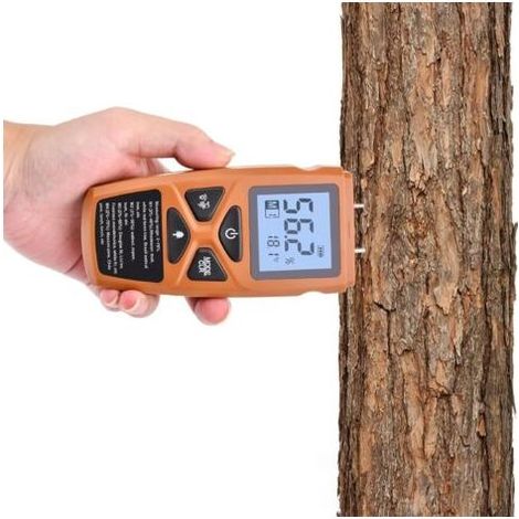 HOXILEELEO - Humidimètre numérique pour bois de chauffage – Testeur d'humidité avec écran LCD – Mesure précise pour bois, murs et papier pare-feu (1/5)