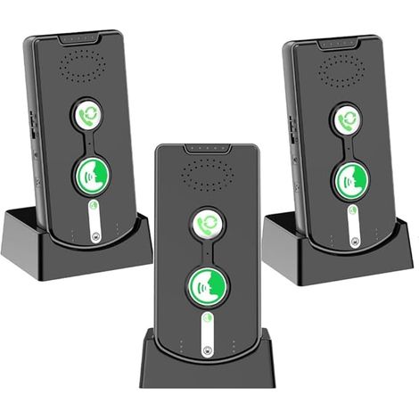 Interphone Vocal sans Fil Longue Portée 3 Pièces, 500m Système D'interphone sans Fil à 2 Voies pour La Maison, Interphone Maison Interieur, Intercom pour Bureau, Maison, Personnes âgées (1/5)