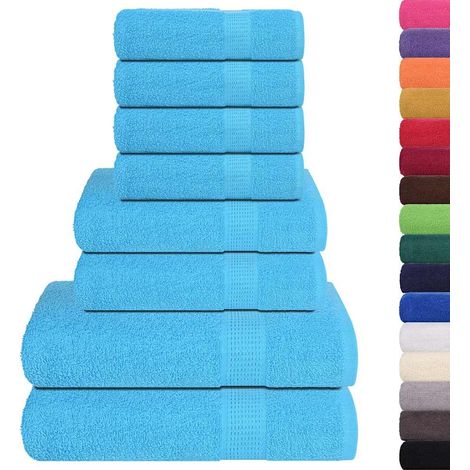 Ensemble de serviettes FROGN 8 pcs turquoise 360 g/m²