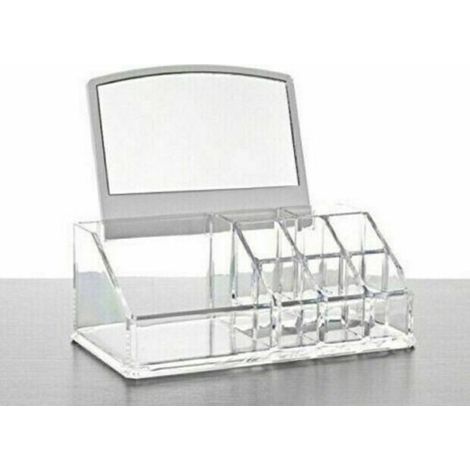 TrAdE Shop Traesio - Espositore Organizer Porta Trucco Box Portagioie Cosmetici Con Specchio -