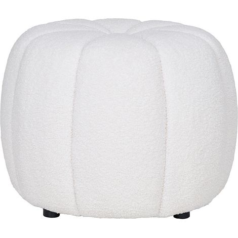 Helda - pouf - en tissu bouclette - ecru (1/5)