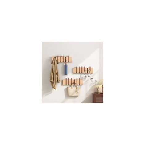 Ultrixe 6-Haken-Wandgarderobe, Eckgarderobe aus Massivholz zum Aufhängen von Mänteln, Schals, Handtaschen und mehr, für Schlafzimmer und Ankleidezimmer - Crezuo