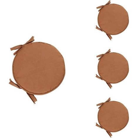 Set of 4 Round Chair Cushions Round Chair Pads for Dining Room Table and Chair with Drawstring 38cm