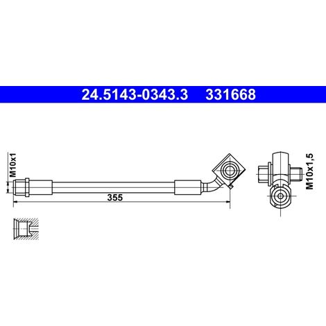 Flexible de frein ATE 24.5143-0343.3 OPEL 13468086